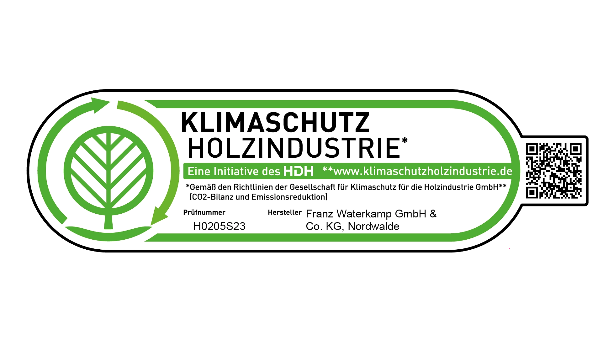 Franz Waterkamp GmbH & Co KG Label Klimaschutz H0205S23 Franz Waterkamp GmbH & Co KG Label Klimaschutz H0205S23