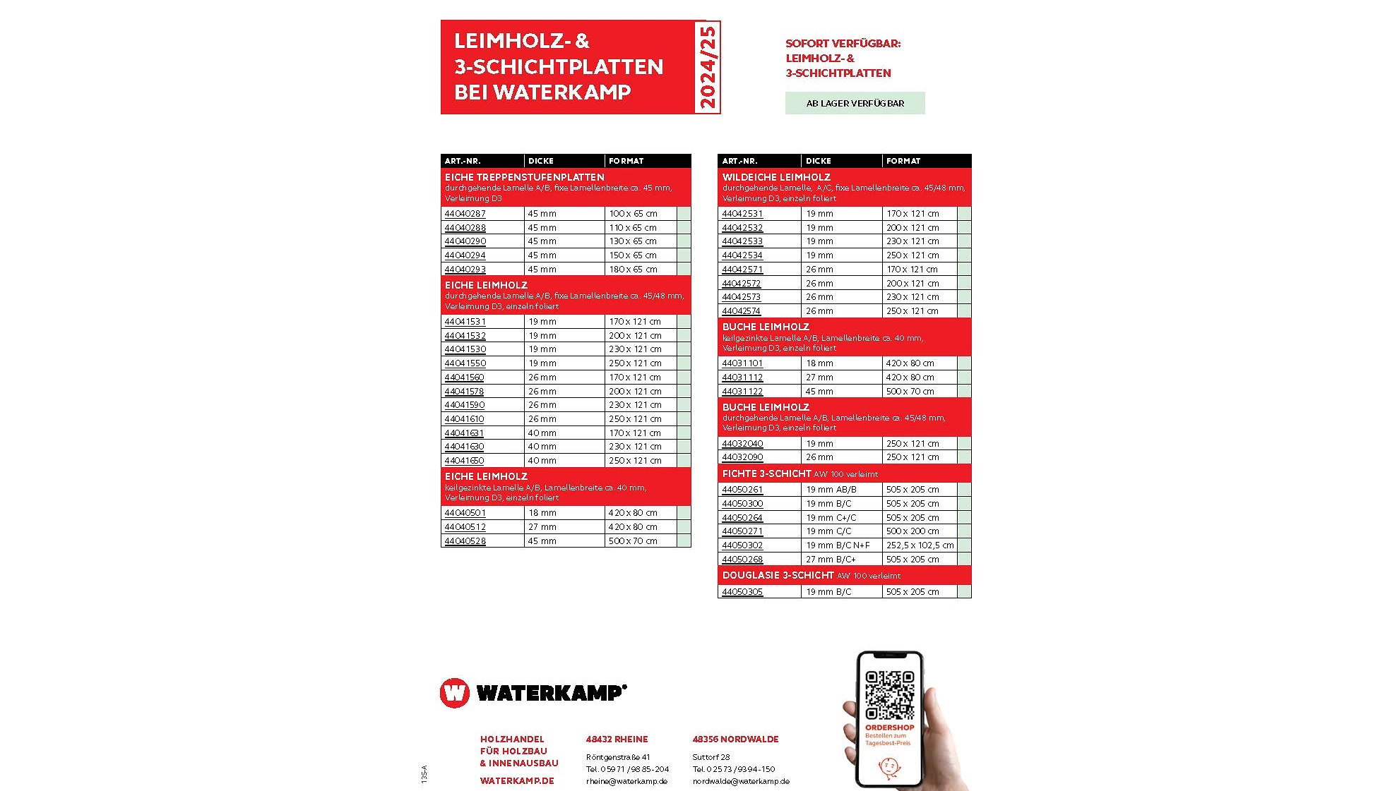 waterkamp lieferprogramm leimholz 3s platten 2024 25 v3 Seite 1